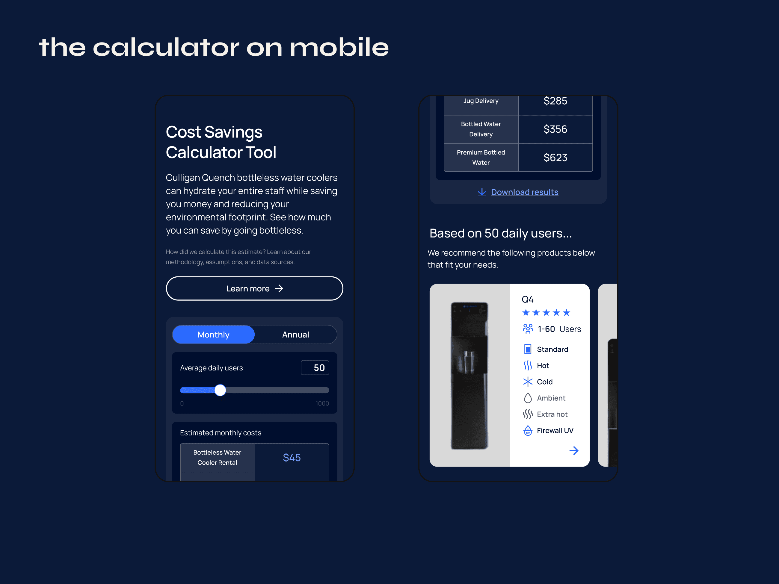 The calculator on mobile